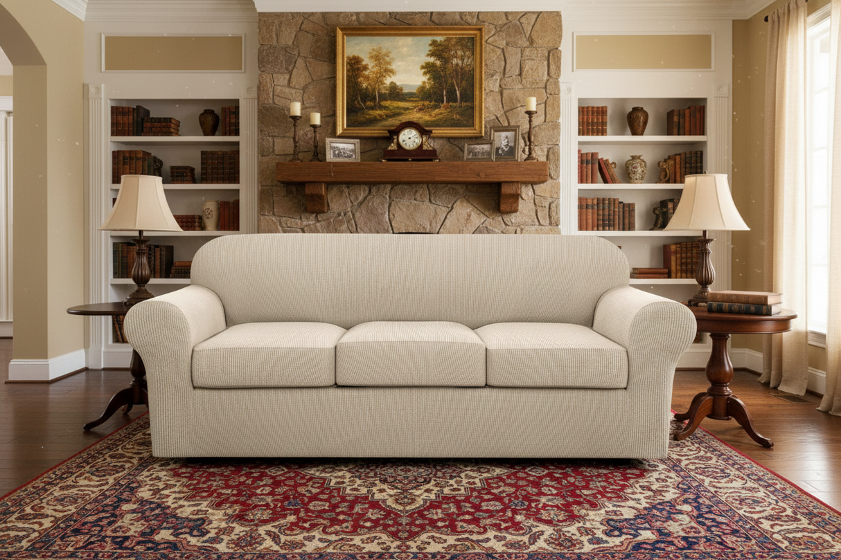 H.Versailtex Stretch Thicker Jacquard Fabric Sofa Slipcover