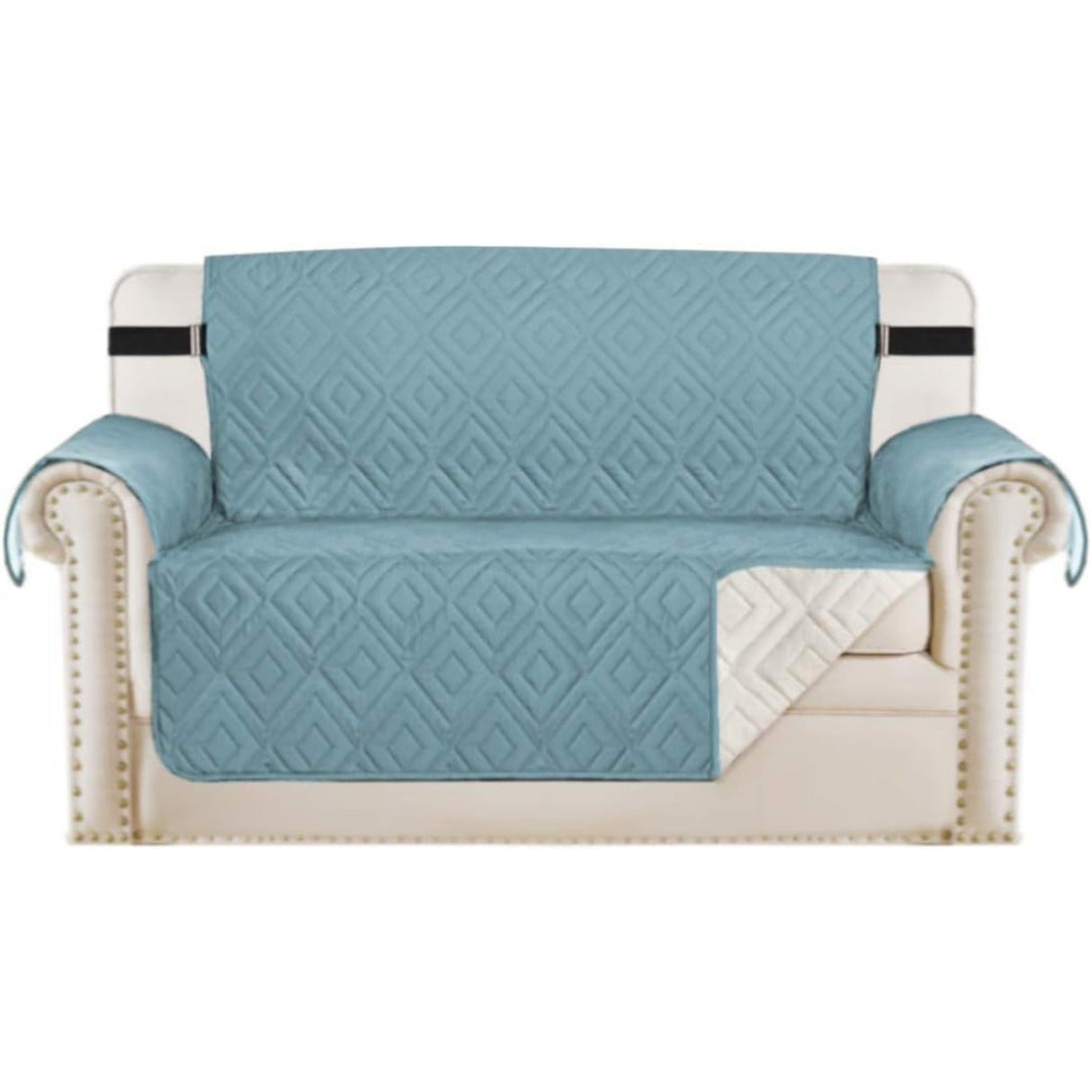 H.Versailtex Reversible Furniture Protector Anti-Slip Water Resistant 2" Elastic Straps Couch Covers