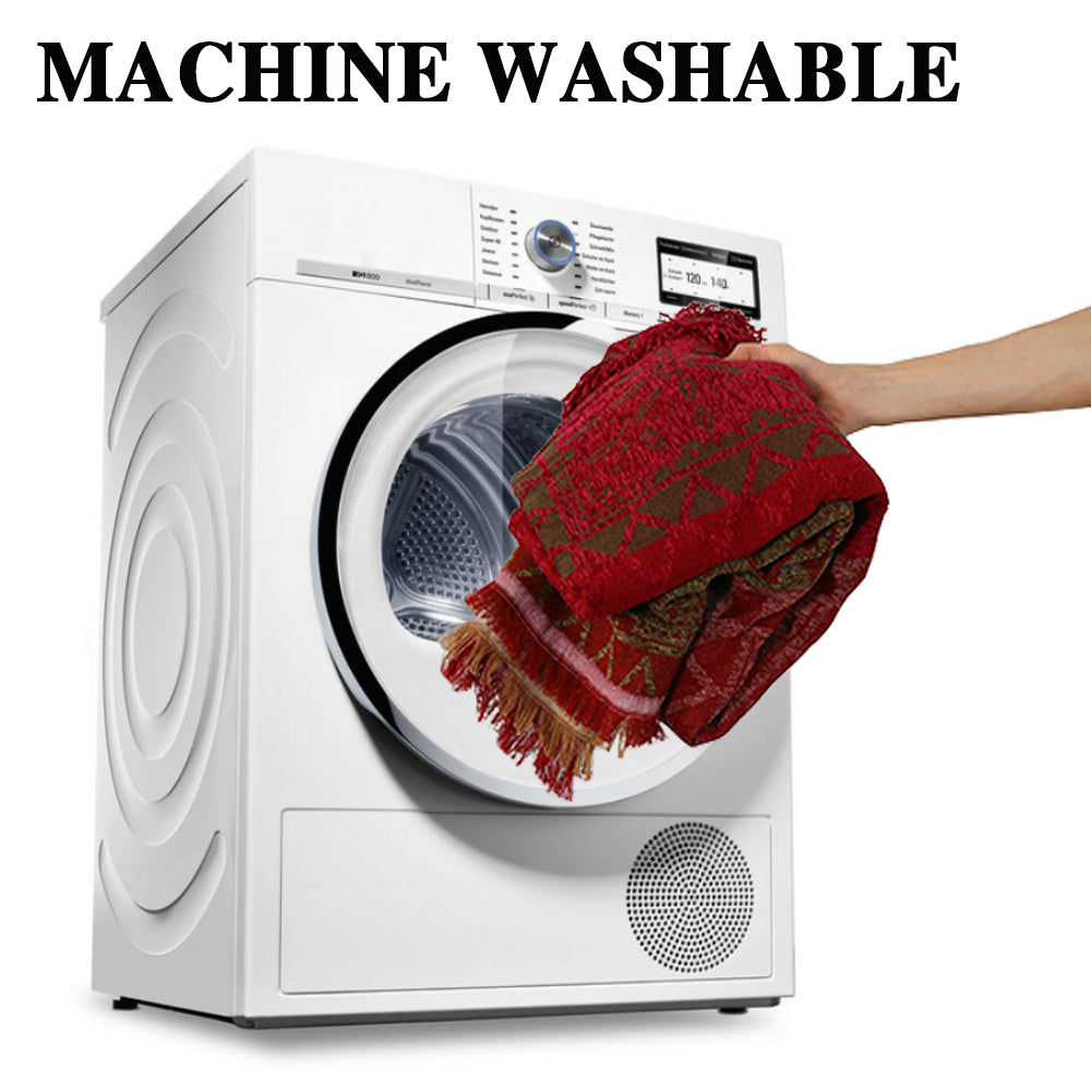 Premier Bohemian Cotton Sofa Cover Washable Throw Cover in Hippie-inspired Chenille Jacquard Fabric (71'' x 118'')