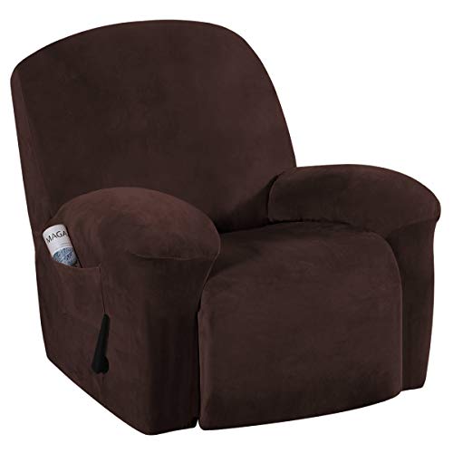PrimeBeau Recliner Slipcovers Recliner Chair Cover Sofa Furniture Cover 1-Piece Modern Rich Velvet Plush Form Fit Stylish Protector Feature Rich and Soft Fabric