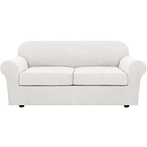 PrimeBeau Thicker Jacquard Fabric 3 Pieces Loveseat & Oversize Loveseat Covers for 2 Cushion Sofa Couch Slipcovers (Base Cover Plus 2 Seat Cushion Covers)