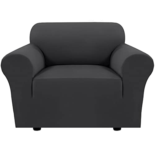 PrimeBeau 2023 Version Armchair Cover 1-Piece Stretch Couch Covers for 1 Cushion Couch Sofa Cover Spandex Non Slip Soft Form Fit Furniture Protector with Elastic Bottom