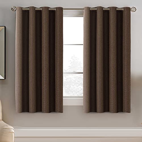 PrimeBeau Faux Linen Room Darkening Blackout Curtain Sold by 1 Panel, Short