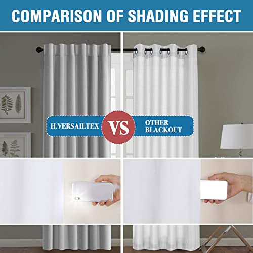 PrimeBeau 100% Blackout Curtains with Black Liner Back Tab Top, 2 Panels (52 Series)