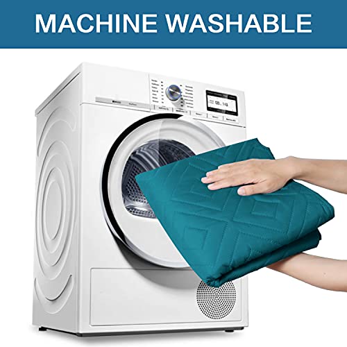 H.VERSAILTEX Reversible Quilted Recliner Covers Water Resistant Furniture Protector for Reclienr Chair with Elastic Straps for Pets Kids Sitting Width Up to 22"(Recliner, Dark Teal/Beige)