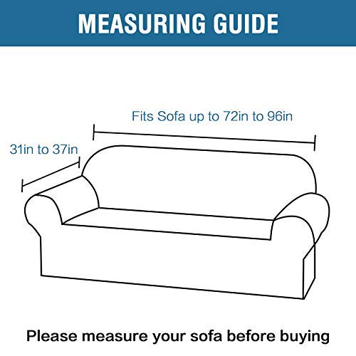 PrimeBeau Stretch Velvet Sofa Covers Large Couch Covers Sofa Slipcovers Furniture Protector Soft with Non Slip Elastic Bottom, Feature Thick Comfy Rich Velour