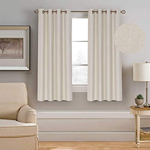PrimeBeau Faux Linen Room Darkening Blackout Curtain Sold by 1 Panel, Short