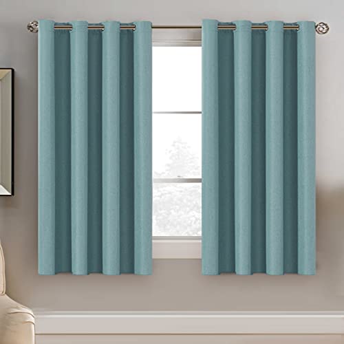 PrimeBeau Faux Linen Room Darkening Blackout Curtain Sold by 1 Panel, Short