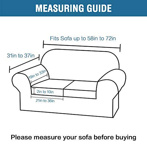 PrimeBeau Real Velvet Plush 3 Piece Stretch Sofa Covers Couch Covers for 2 Cushion Couch Loveseat Covers