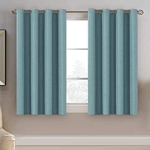 PrimeBeau Faux Linen Room Darkening Blackout Curtain Sold by 1 Panel, Short