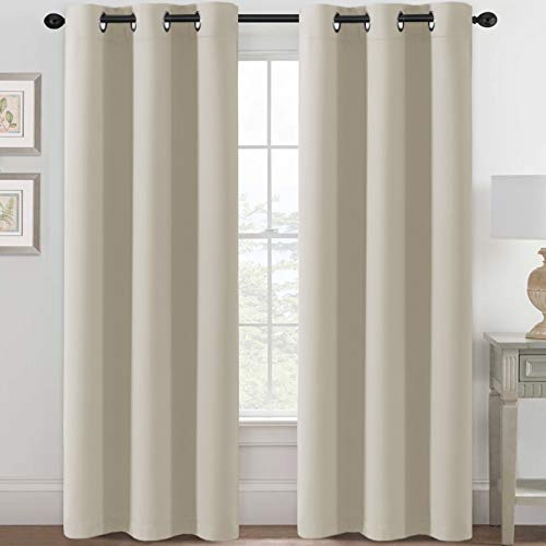 PrimeBeau Essential Blackout Thermal Insulated Curtain Drapes Set of 2 panels, 42 Series