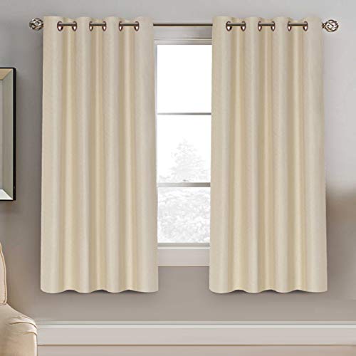PrimeBeau Faux Linen Room Darkening Blackout Curtain Sold by 1 Panel, Short