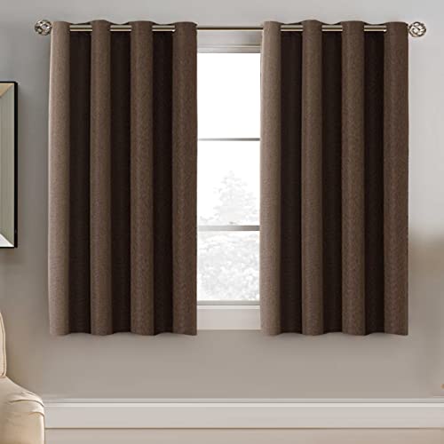 PrimeBeau Faux Linen Room Darkening Blackout Curtain Sold by 1 Panel, Short