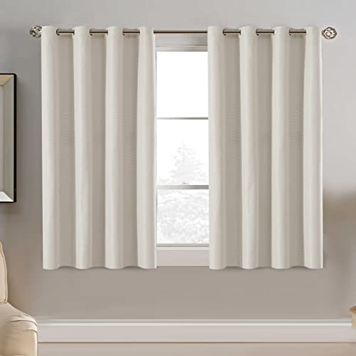PrimeBeau Faux Linen Room Darkening Blackout Curtain Sold by 1 Panel, Short