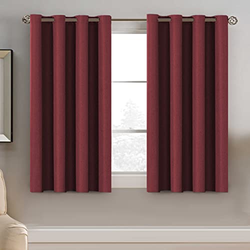PrimeBeau Faux Linen Room Darkening Blackout Curtain Sold by 1 Panel, Short