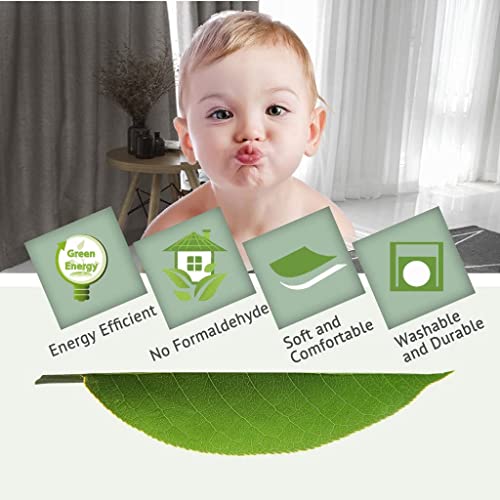 PrimeBeau Faux Linen Room Darkening Blackout Curtain Sold by 1 Panel, Short