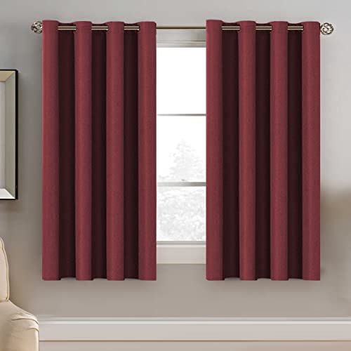 PrimeBeau Faux Linen Room Darkening Blackout Curtain Sold by 1 Panel, Short