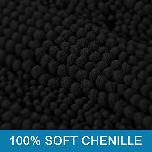 PrimeBeau Luxury Chenille Striped Bath Mats Set | Ultra Thick & Absorbent Non Slip Rugs 47“ x 17"