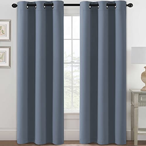 PrimeBeau Essential Blackout Thermal Insulated Curtain Drapes Set of 2 panels, 42 Series