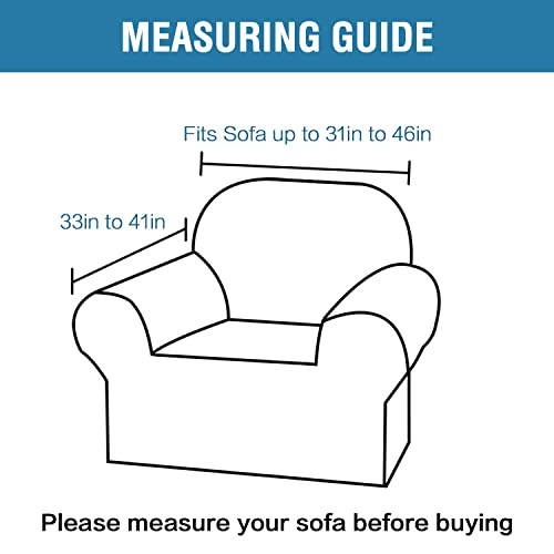PrimeBeau 2023 Version Armchair Cover 1-Piece Stretch Couch Covers for 1 Cushion Couch Sofa Cover Spandex Non Slip Soft Form Fit Furniture Protector with Elastic Bottom