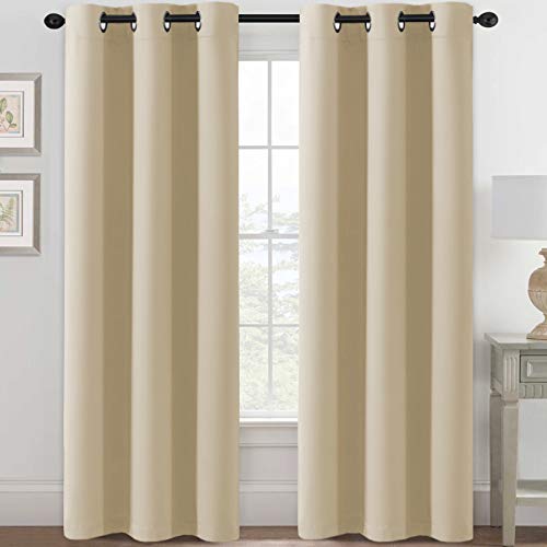 PrimeBeau Essential Blackout Thermal Insulated Curtain Drapes Set of 2 panels, 42 Series