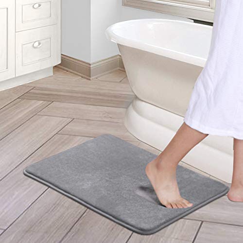 PrimeBeau Luxurious Memory Foam Bath Mat - Super Soft Microfiber Rugs, Water Absorbent, Machine Washable (1 Piece)