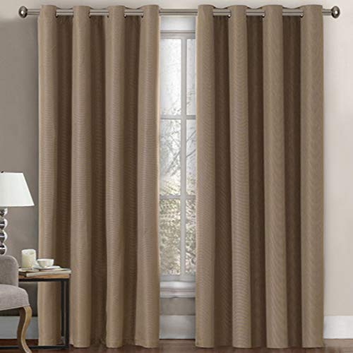 PrimeBeau Faux Linen Room Darkening Blackout Curtain Sold by 1 Panel, Short