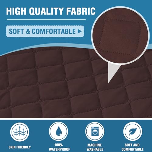 PrimeBeau 100% Waterproof Sectional Couch Covers 2-Piece Couch Cover L Shape Sofa Covers Washable for Dogs Non Slip (Sofa)