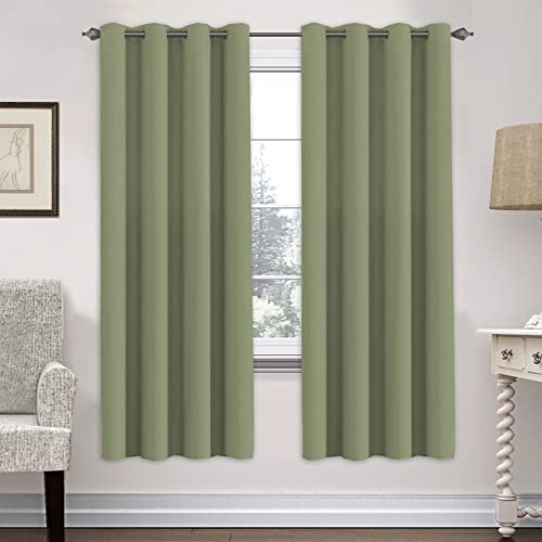 PrimeBeau Blackout Essential Grommet Thermal Curtain 2 Panels, W52" Long