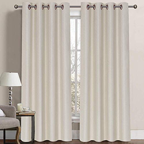 PrimeBeau Faux Linen Room Darkening Curtain , Sold by 1 Panel, Long