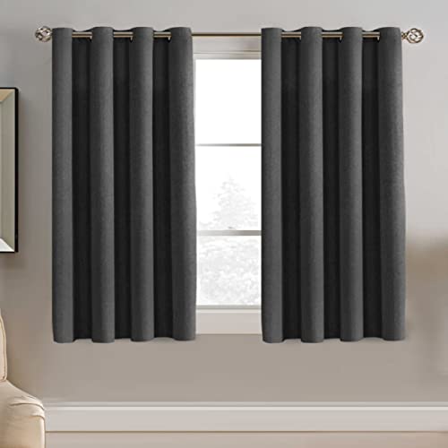 PrimeBeau Faux Linen Room Darkening Blackout Curtain Sold by 1 Panel, Short