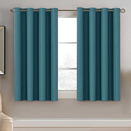 PrimeBeau Faux Linen Room Darkening Blackout Curtain Sold by 1 Panel, Short