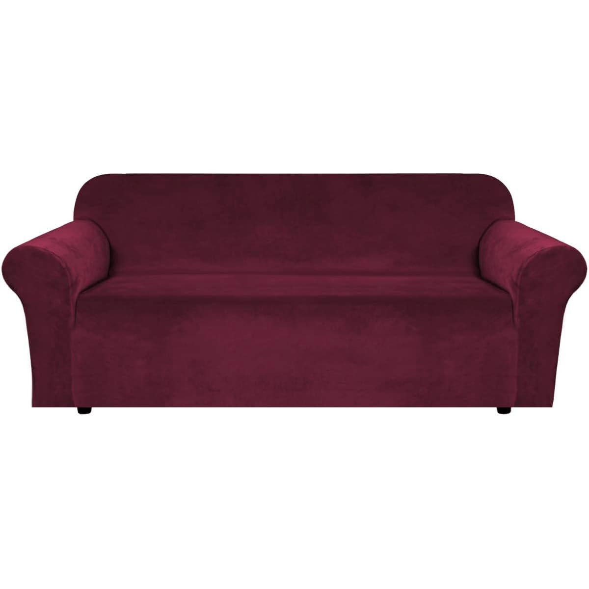 PrimeBeau Stretch Velvet Sofa Covers Large Couch Covers Sofa Slipcovers Furniture Protector Soft with Non Slip Elastic Bottom, Feature Thick Comfy Rich Velour