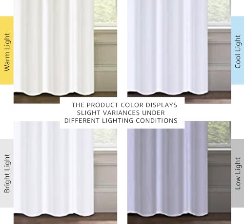 PrimeBeau 100% Blackout Linen Look Curtains, set of 2 Panels, 52 Series Long