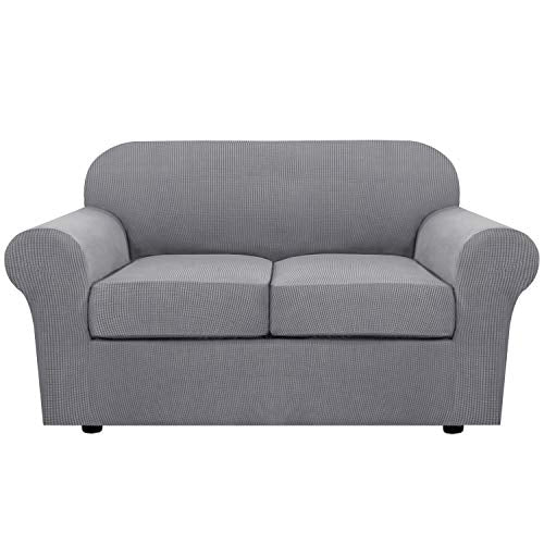 PrimeBeau 4 Pieces Premium Jacquard Sofa Slipcover Set, Sofa and Oversize Sofa
