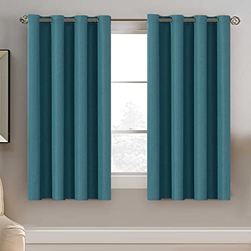 PrimeBeau Faux Linen Room Darkening Blackout Curtain Sold by 1 Panel, Short