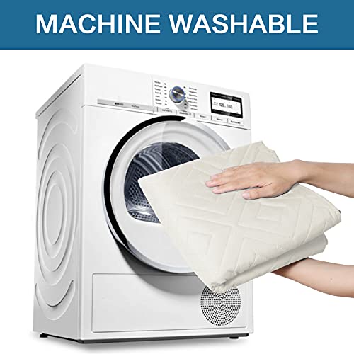 H.VERSAILTEX Reversible Quilted Recliner Covers Water Resistant Furniture Protector for Reclienr Chair with Elastic Straps for Pets Kids Sitting Width Up to 28"(Oversized Recliner, Ivory/Beige)