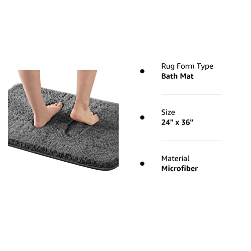 PrimeBeau Bathroom Rug Tufted Bath Mat Non Slip Area Rug,Extra Soft Absorbent Shaggy Kitchen Rug Microfiber Fast Dry- 1 Piece