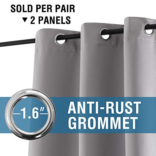 PrimeBeau Essential Blackout Thermal Insulated Curtain Drapes Set of 2 panels, 42 Series