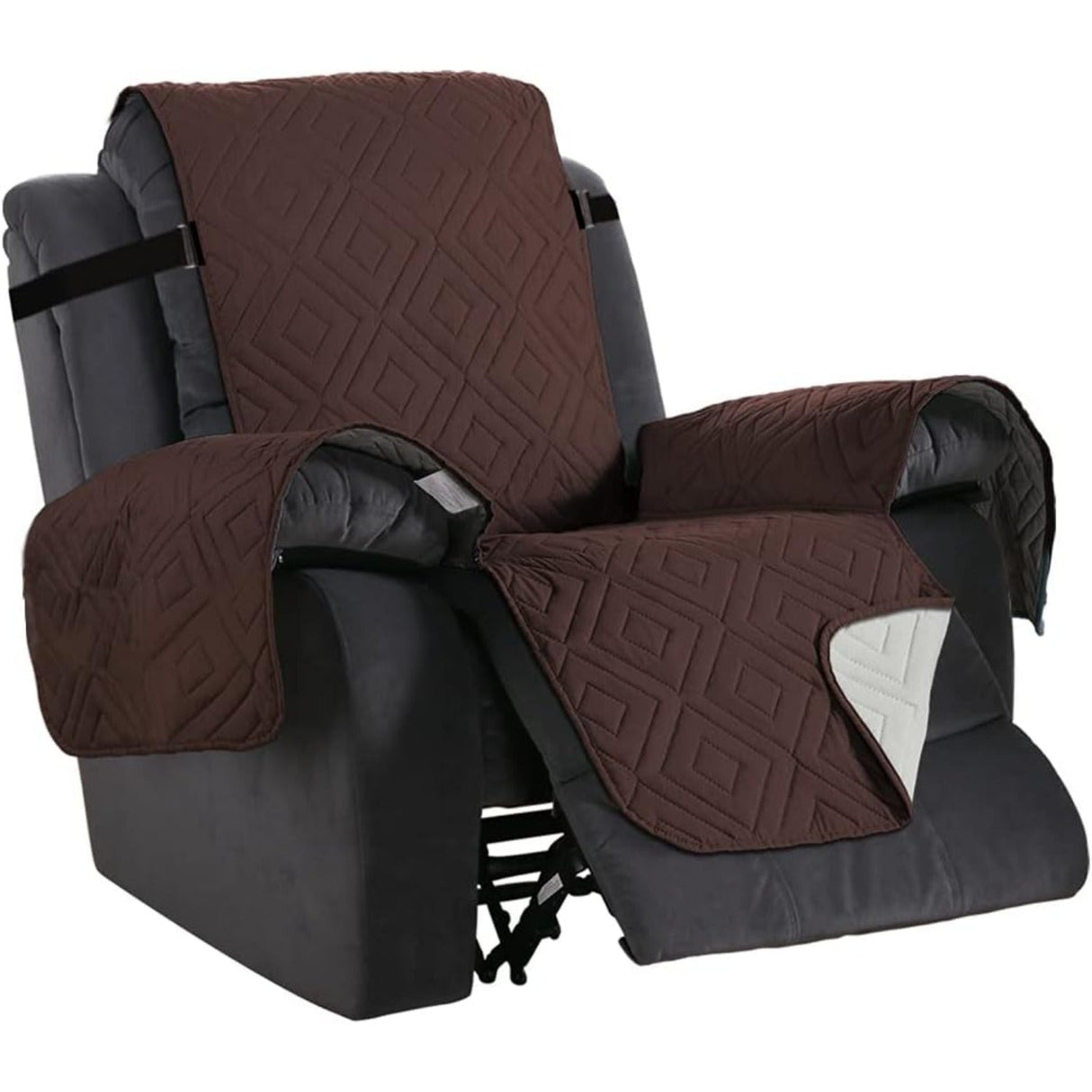 H.Versailtex Reversible Furniture Protector Anti-Slip Water Resistant 2" Elastic Straps Couch Covers