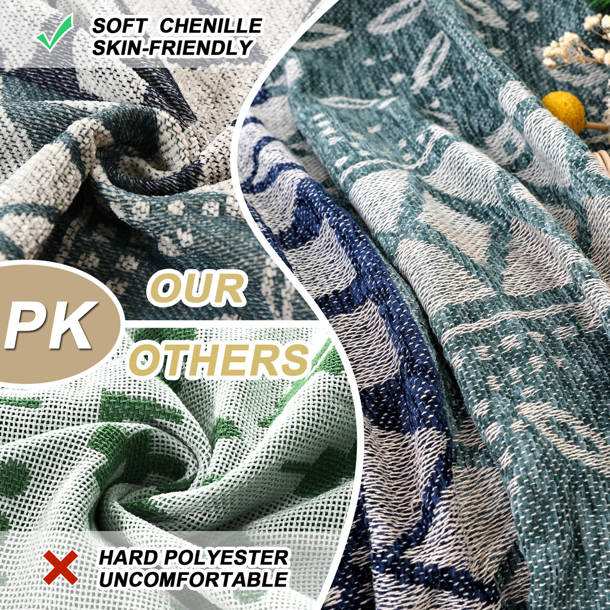 Premier Bohemian Cotton Sofa Cover Washable Throw Cover in Hippie-inspired Chenille Jacquard Fabric (71'' x 118'')