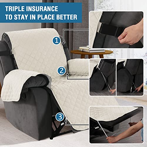 PrimeBeau Reversible Quilted Recliner & Oversize Recliner Covers - Stylish Furniture Protection & Decor Enhancement
