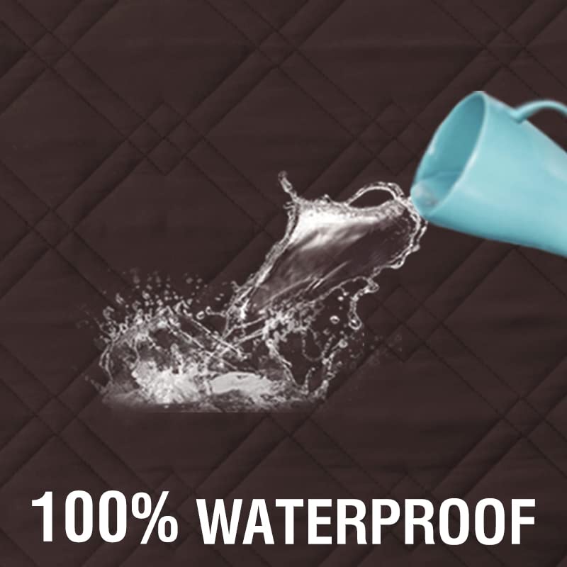 H.VERSAILTEX 100% Waterproof Recliner Chair Cover Non Slip Recliner Covers for Large Recliner Washable Recliner Chair Slipcovers Furniture Protector for Kids, Pets((Oversized Recliner, Brown)