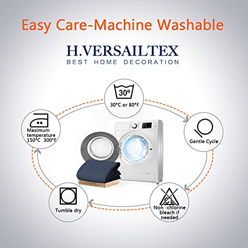 H.VERSAILTEX Reversible Quilted Recliner Covers Recliner Chair Cover Water Resistant Furniture Protector Washable Couch Cover with Elastic Straps for Kids, Pets (Oversized Recliner, Navy/Beige)