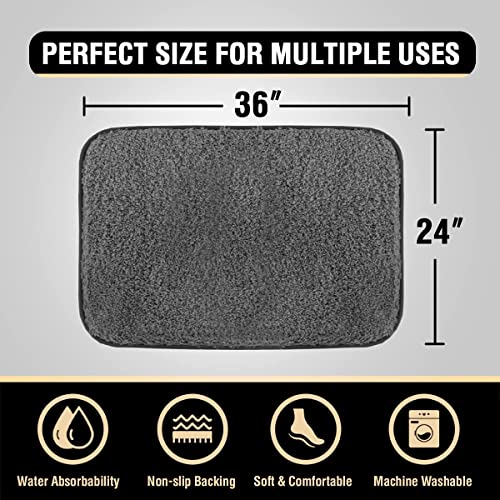 PrimeBeau Bathroom Rug Tufted Bath Mat Non Slip Area Rug,Extra Soft Absorbent Shaggy Kitchen Rug Microfiber Fast Dry- 1 Piece