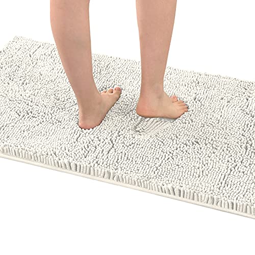 PrimeBeau Luxury Chenille Bath Mat (1 Piece with PVC Back) - Extra Soft, Absorbent, Non-Slip, Quick Dry, Washable