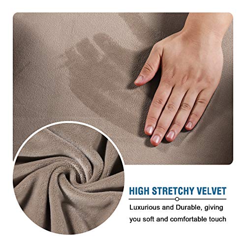 H.Versailtex Modern Velvet Plush High Stretch Sofa Slipcover with Elastic Bottom