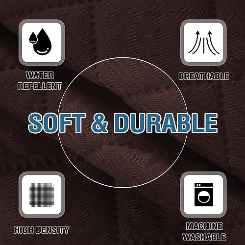 PrimeBeau Armrest Covers for Sofa Water Resistant Couch Arm Covers Remote Control Holder Sofa Armrest Organizer for Magazine, Tablet, Phone, iPad(Set of 2)