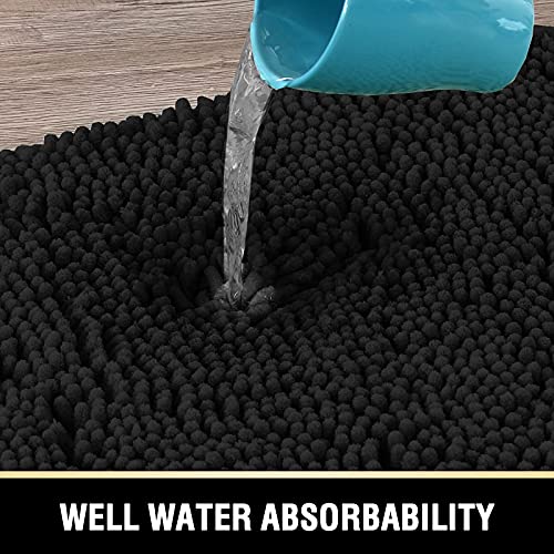 PrimeBeau Luxury Chenille Bath Mat (1 Piece with PVC Back) - Extra Soft, Absorbent, Non-Slip, Quick Dry, Washable