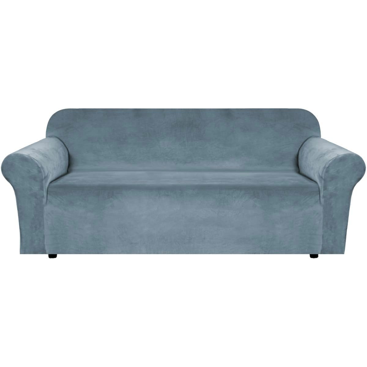 PrimeBeau Stretch Velvet Sofa Covers Large Couch Covers Sofa Slipcovers Furniture Protector Soft with Non Slip Elastic Bottom, Feature Thick Comfy Rich Velour
